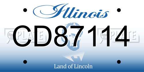 CD87114 Illinois License Plate