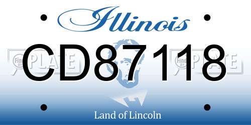 CD87118 Illinois License Plate