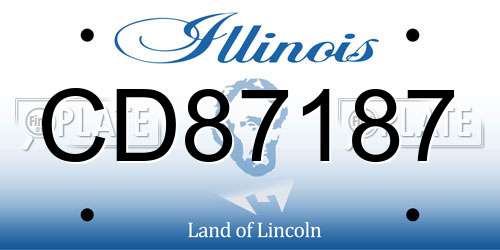 CD87187 Illinois License Plate