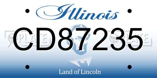 CD87235 Illinois License Plate