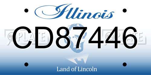 CD87446 Illinois License Plate