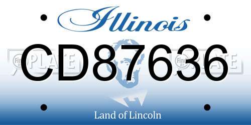 CD87636 Illinois License Plate