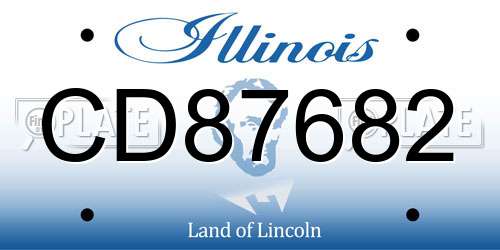 CD87682 Illinois License Plate