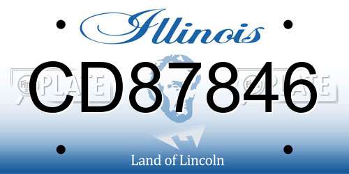 CD87846 Illinois License Plate
