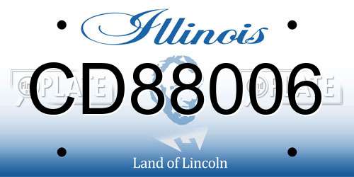 CD88006 Illinois License Plate
