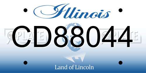 CD88044 Illinois License Plate