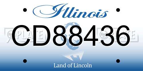 CD88436 Illinois License Plate