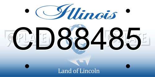 CD88485 Illinois License Plate
