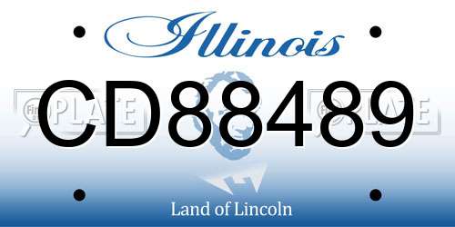 CD88489 Illinois License Plate