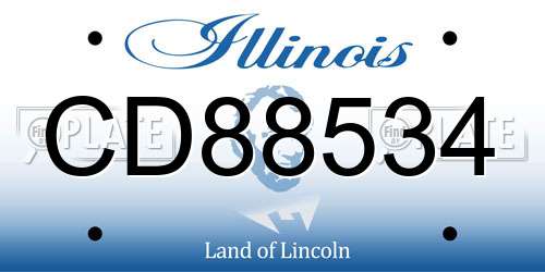 CD88534 Illinois License Plate