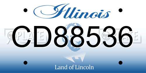CD88536 Illinois License Plate