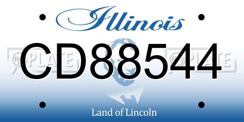 CD88544 Illinois License Plate