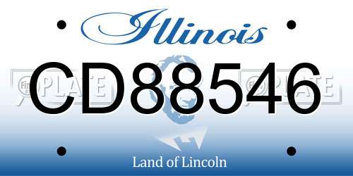 CD88546 Illinois License Plate