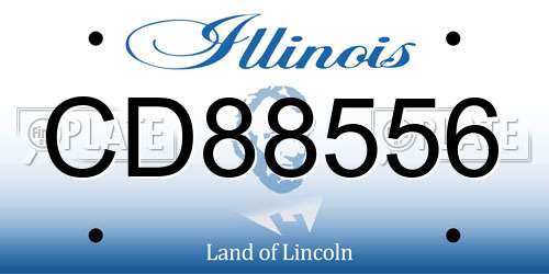 CD88556 Illinois License Plate