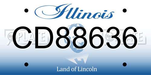 CD88636 Illinois License Plate
