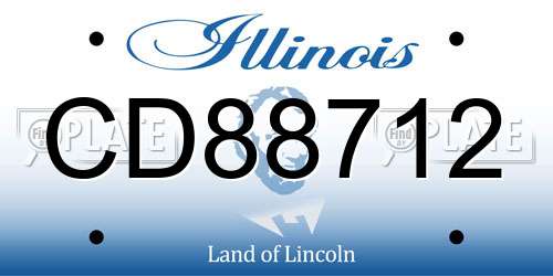 CD88712 Illinois License Plate