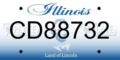 CD88732 Illinois License Plate