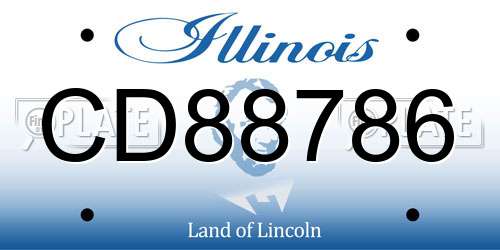 CD88786 Illinois License Plate
