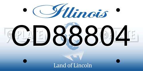 CD88804 Illinois License Plate