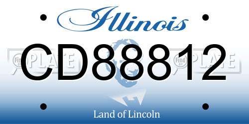 CD88812 Illinois License Plate