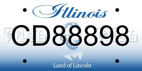 CD88898 Illinois License Plate