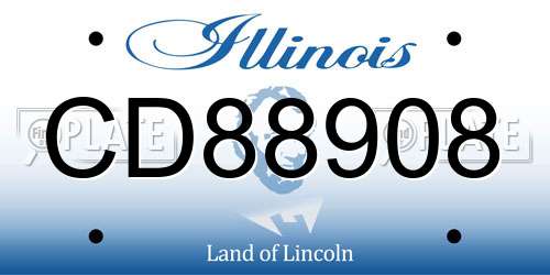 CD88908 Illinois License Plate