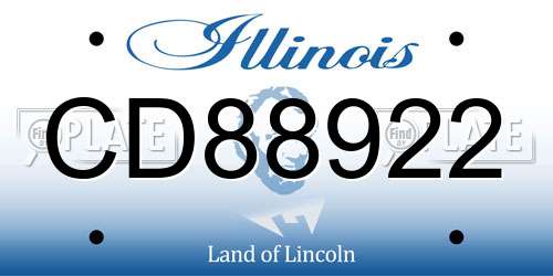 CD88922 Illinois License Plate