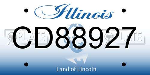 CD88927 Illinois License Plate