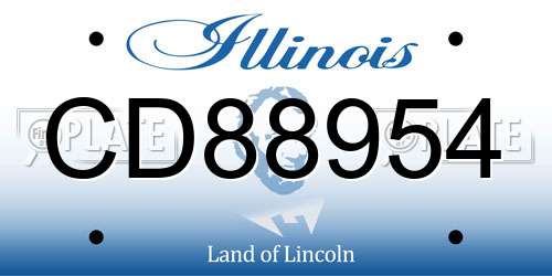 CD88954 Illinois License Plate