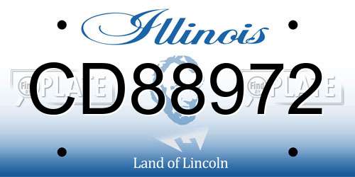 CD88972 Illinois License Plate