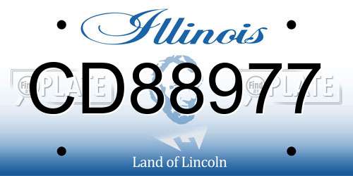 CD88977 Illinois License Plate