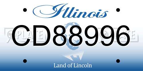 CD88996 Illinois License Plate