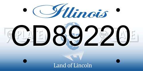 CD89220 Illinois License Plate