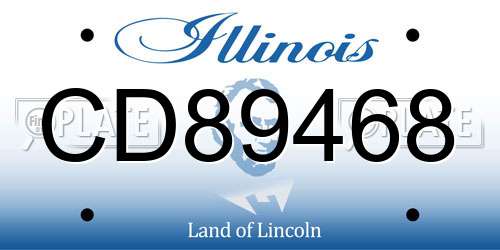 CD89468 Illinois License Plate