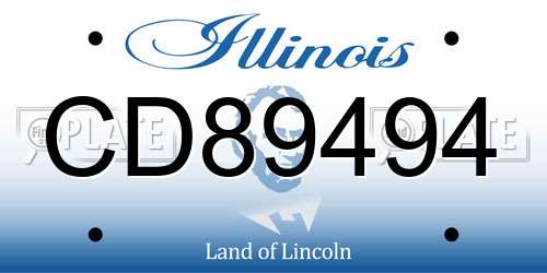 CD89494 Illinois License Plate