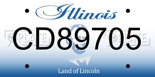 CD89705 Illinois License Plate