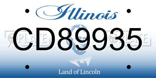 CD89935 Illinois License Plate
