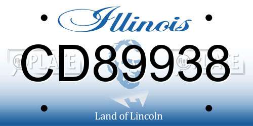 CD89938 Illinois License Plate