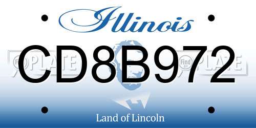 CD8B972 Illinois License Plate