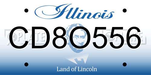 CD8O556 Illinois License Plate