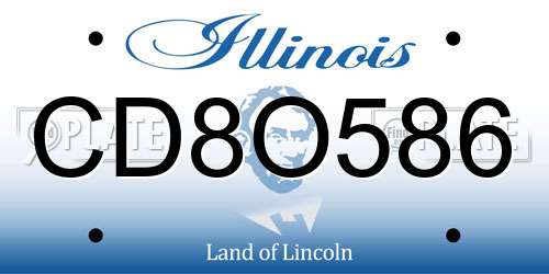 CD8O586 Illinois License Plate