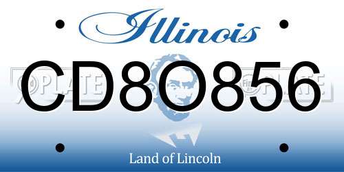 CD8O856 Illinois License Plate