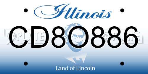 CD8O886 Illinois License Plate