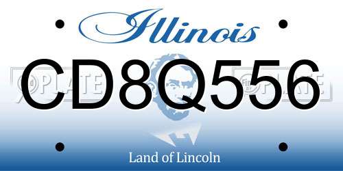 CD8Q556 Illinois License Plate