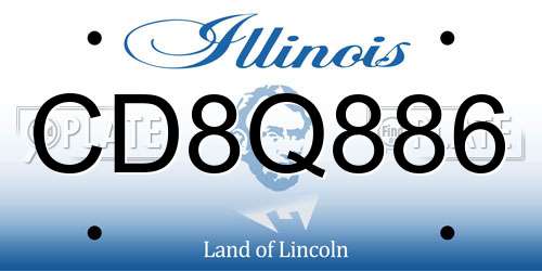 CD8Q886 Illinois License Plate