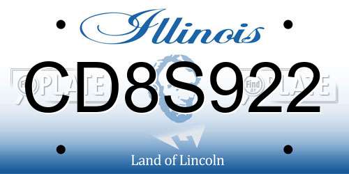 CD8S922 Illinois License Plate