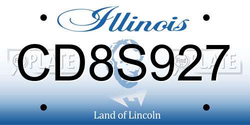 CD8S927 Illinois License Plate