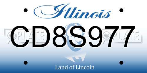CD8S977 Illinois License Plate