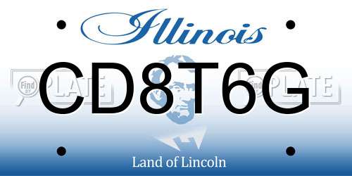 CD8T6G Illinois License Plate