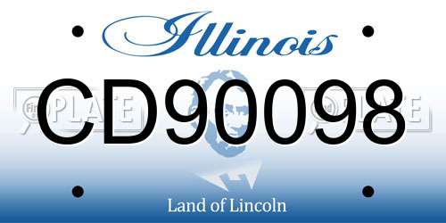 CD90098 Illinois License Plate
